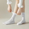Alilang Lace Ankle Socks with Ruffle Cuff 6pk - White - 4 of 4
