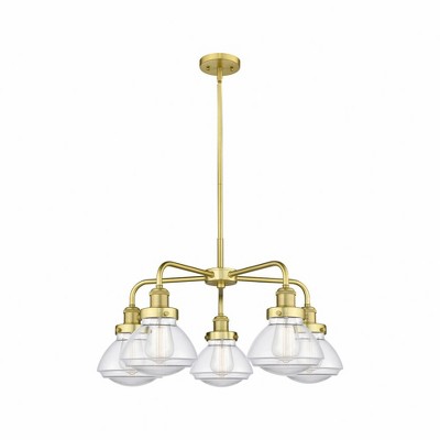 Olean - 5 Light Stem Hung Chandelier In Art Deco Style-13.5 Inches Tall and 24.5 Inches Wide