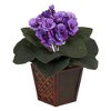 Nearly Natural African Violet with Vase Silk Plant (Set of 2) - 4 of 4