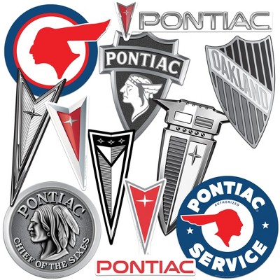 Pontiac Emblem Vinyl Large Deluxe Stickers Variety Pack of 11