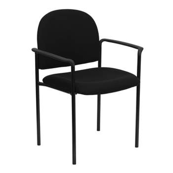 Emma and Oliver Comfort Stackable Steel Side Reception Chair with Arms