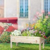 Tangkula Outdoor Wood Planter Raised Garden Bed Elevated Planter Box Kit with four holes for Backyard Patio - 3 of 4