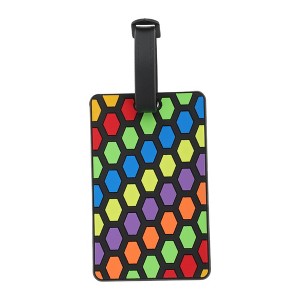 Unique Bargains Geometric Pattern Luggage Tag Colorful 1 Pc - 1 of 4