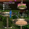 28" Antique Bird Bath Decorative Birdbath Bird Feeder Bowl with Planter Pedestal and Bird Statues - 4 of 4