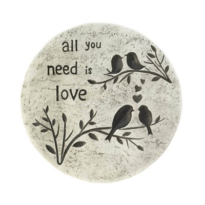 Cement "All You Need Is Love" Stepping Stone White - Zingz & Thingz