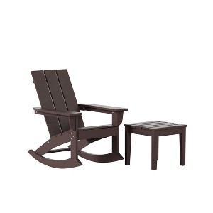 WestinTrends Modern Adirondack Outdoor Rocking Chair with Side Table Set - 1 of 4