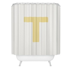 Deny Designs April Lane Art Block Monogram Shower Curtain - 1 of 3