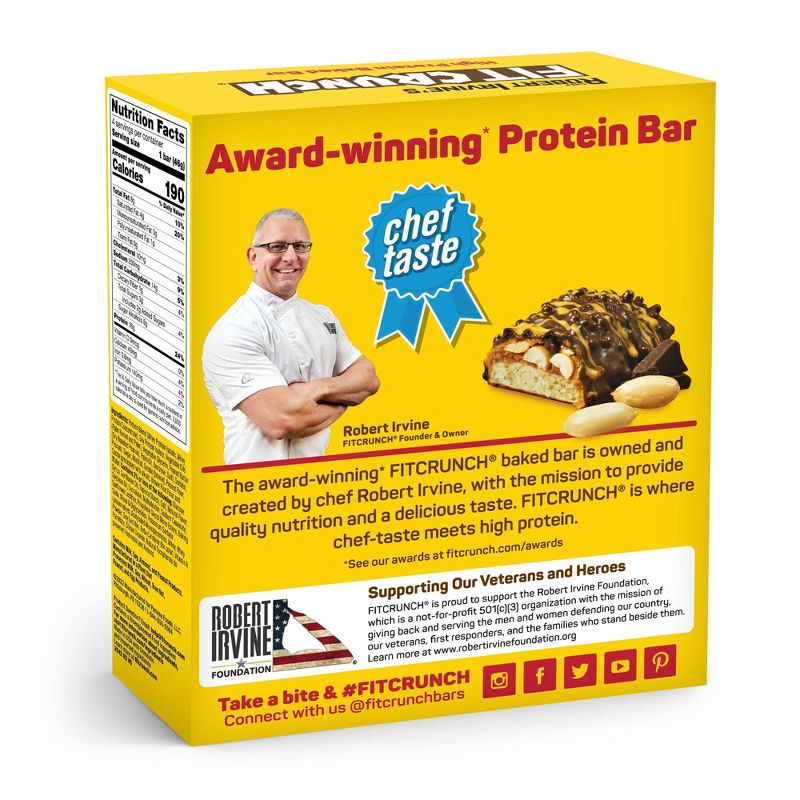FITCRUNCH Chocolate Peanut Butter Baked Snack Bar- 16g of Protein, 5 of 12