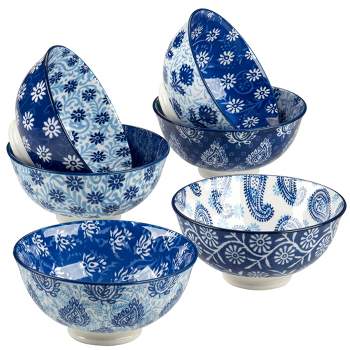 Certified International Set of 6 13pc Carnival All Purpose Bowls Blue