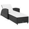 vidaXL Sun Lounger with Cream White Cushion Poly Rattan Black - 2 of 4