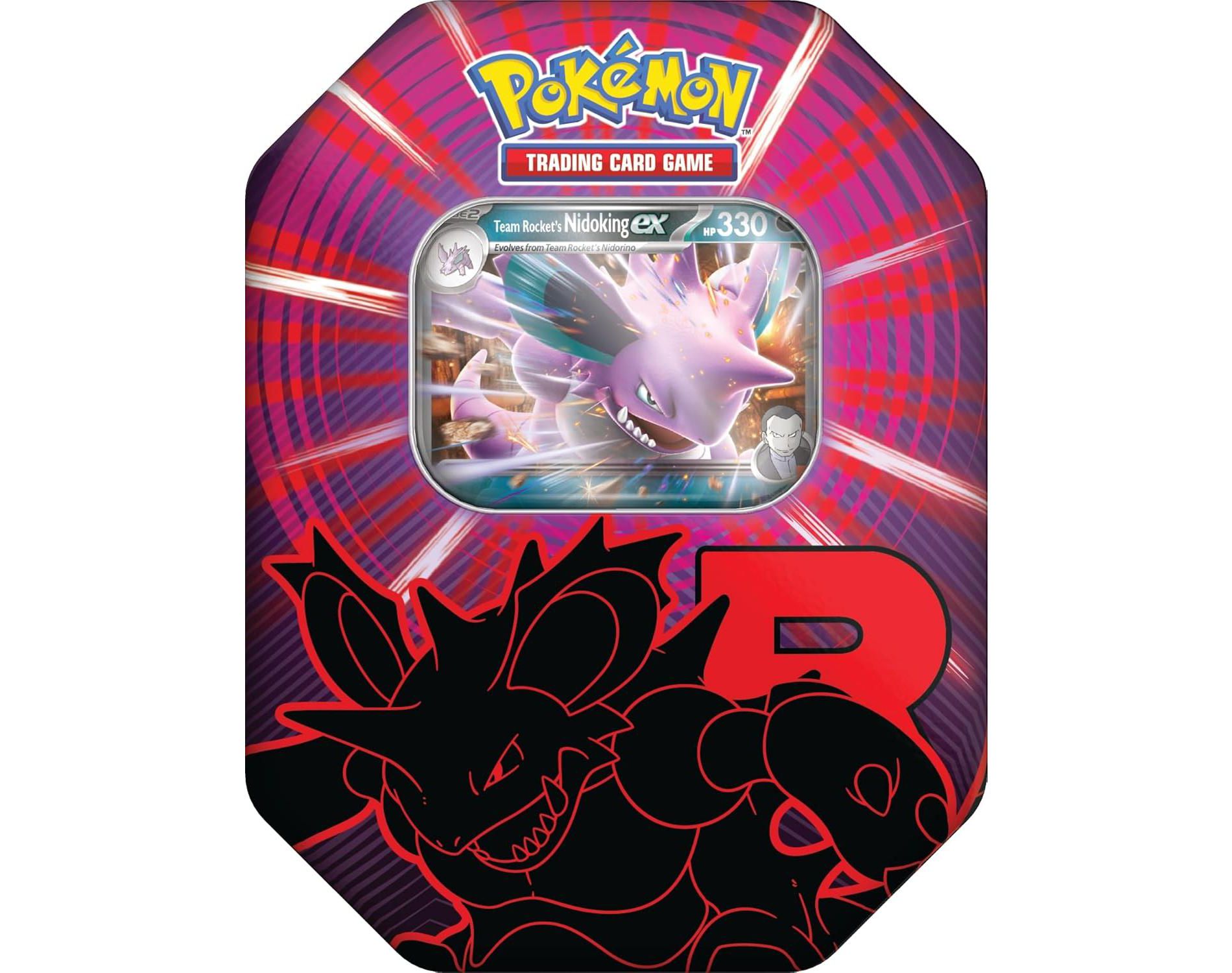 Pokemon TCG: Team Rocket Tin – Nidoking ex (1 Foil Promo Card & 4 Booster Packs)