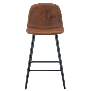 Gulches Brown Techno-Fabric Bar Chairs Set of 2 - 1 of 4