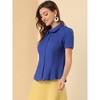 INSPIRE CHIC Women's Sweet Ruffle Trim Peter Pan Collar Button-Down Shirt - 4 of 4