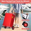 Fuel Tank with Pump, Heavy Duty Gas Caddy Transfer Tank with Wheels & Hose - 3 of 4