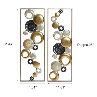 Modern Multi-Color Abstract Iron Wall Decor Panels Set