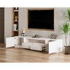 ATJafurn 78.7'' White Modern TV Stand for TVs up to 75'', Wood Media Console with 2 Storage Drawers - 4 of 4