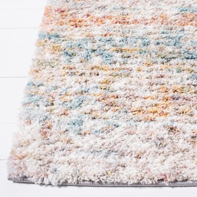 Ivory Beige Hand-Knotted Square Synthetic Area Rug