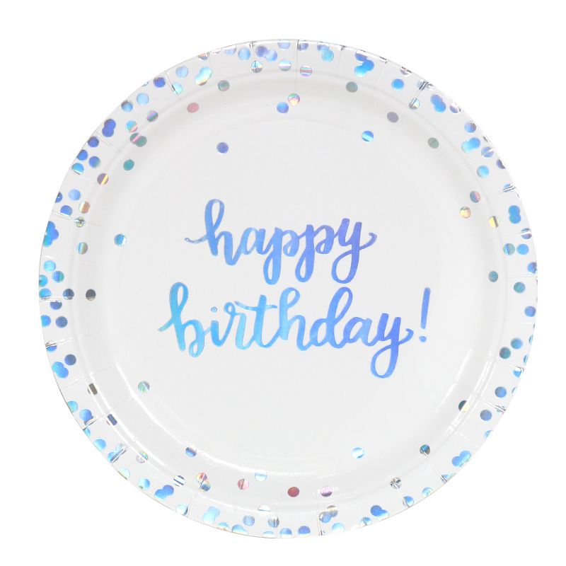 Holographic Dinner Paper Plate White - Spritz&#8482;, 1 of 3