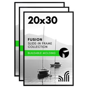 Americanflat 20x30 Poster Frame with Polished Front Cover - Set of 3 - Slide-In Photo Frame with Buildable Molding - Fusion Collection - 1 of 1