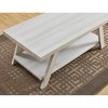 Athens Contemporary Wood Shelf Coffee Table in White Finish - 4 of 4