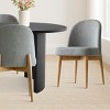 7-Piece Oval Dining Table Set, Modern Wood Table in Black or Oak with 6 Upholstered Chairs, Solid Wood Legs-Maison Boucle - 2 of 4