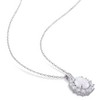 EVERLY JEWELRY | Sterling Silver 2ct TGW Opal White Topaz and Diamond Accent Halo Pendant with Chain, 18 inc - 4 of 4