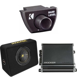 Kicker 10 Inch Comp Truck Bass Package 50TCWC104 with 46CXA8001, Bass Knob Bundle - 1 of 4