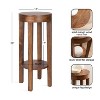 Kate and Laurel Talcott Round Wood Side Table, 12x12x28, Walnut Brown - 2 of 4