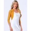 INSPIRE CHIC Women's Semi Sheer Open Front Elegant 3/4 Sleeves Mesh Bolero Shrug - 2 of 4