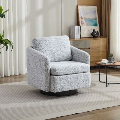 CAVINAS Modern Chenille Swivel Accent Chair with 360-Degree Rotation and Cushioned Seat, Armchair for Living Room or Bedroom