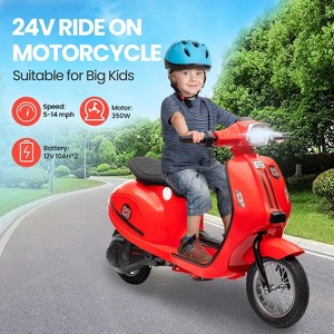 24V 350W Kids Electric Ride-on Motorcycle with LED Lights & Rear Brake, 5-14MPH, 132Lbs Max, Waterproof Design, , Motorbike for Ages 8-12 - 1 of 4