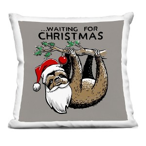 Stupell Industries Santa Christmas Sloth Indoor Pillow, 18 x 18 - 1 of 3