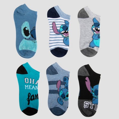 Women S Lilo And Stitch 6pk Low Cut Socks Blue One Size Brickseek