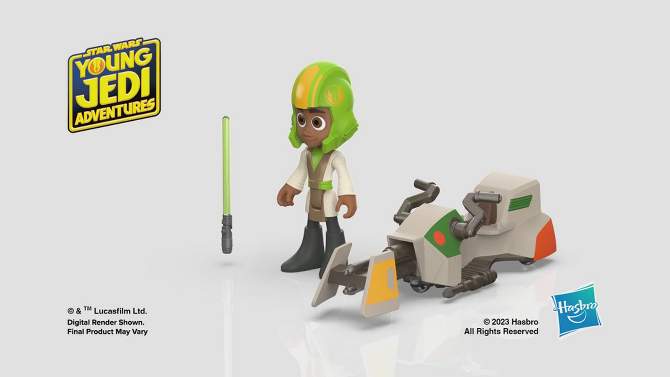 Star Wars Young Jedi Adventures Kai Brightstar and Speeder Bike Vehicle Set, 2 of 10, play video