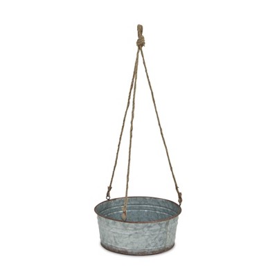 Cheung's Inara Round Galvanized Hanging Metal Planter - Large
