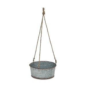 Cheung's Inara Round Galvanized Hanging Metal Planter - Large - 1 of 4
