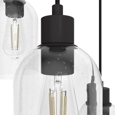 Hunter Fans 14.5" Lochemeade Ceiling Light Noble Bronze Finish - Modern 3-Bulb Pendant with Clear Dome Shades for Indoor Use