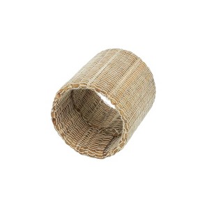 Saro Lifestyle Napkin Rings With Shimmering Woven Nubby Design (Set of 4), Natural, 1.5" - 1 of 4