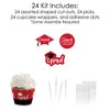 Big Dot of Happiness 2026 Red Graduation Cupcake Decoration - Party Cupcake Wrappers and Treat Picks Kit - Set of 24 - 4 of 4