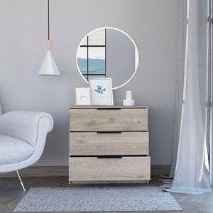 Okak Rustic 3-Drawer Bedroom Dressers with Superior Top,Wooden Dresser Chest,Chest of Drawers for Bedroom/Entryway/Study - 1 of 4