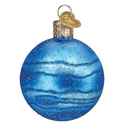 Old World Christmas 2.5 Inch Planet Neptune Deep Blue Color Tree Ornaments