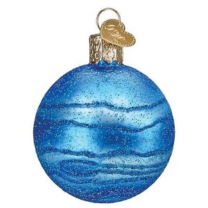 Old World Christmas 2.5 Inch Planet Neptune Deep Blue Color Tree Ornaments - 1 of 3