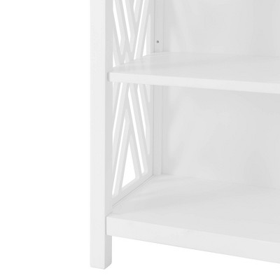White Adjustable Wood Bath Tall Storage Shelf