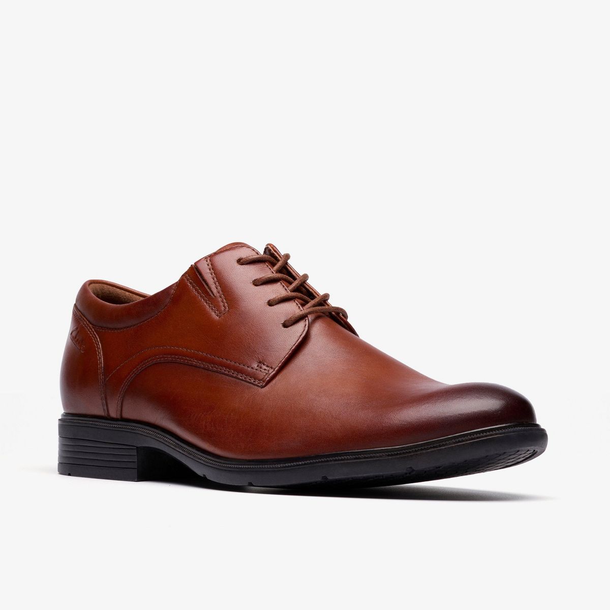 Clarks Mens Steadwell Lace Dark Tan Leather Shoes - thumbnail 4