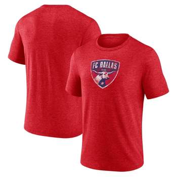 MLS FC Dallas Men's Gray Short Sleeve Triblend Chest Logo T-Shirt