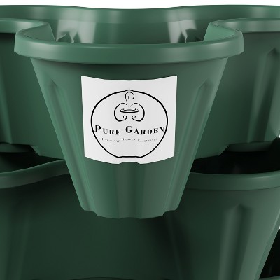 Hunter Green 3-Tier Space-Saving Stacking Planter for Indoors & Outdoors
