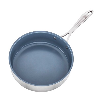 3-Quart Stainless Steel Ceramic Nonstick Saute Pan with Glass Lid