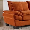 GlasFlength Corduroy Sofa Sleeper Couch Loveseat Sofa with Pillows, Comfy Upholstered Deep Seat Sofa for Bedroom, Living Room, Orange, 84*32*32 - 3 of 4