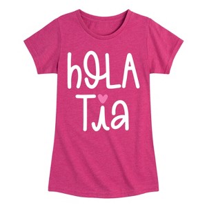 Girls' - Instant Message - Hola Tia Fitted Short Sleeve Graphic T-Shirt - 1 of 4