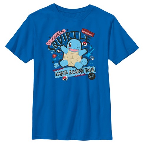 Boy s Pokemon Squirtle Kanto Tour T shirt Royal Blue Small